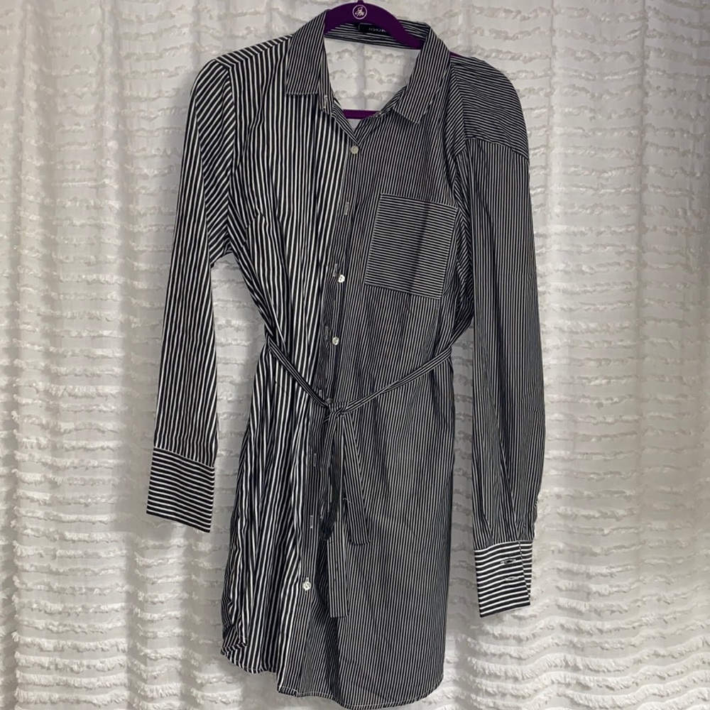 Pinstripe black and white dress